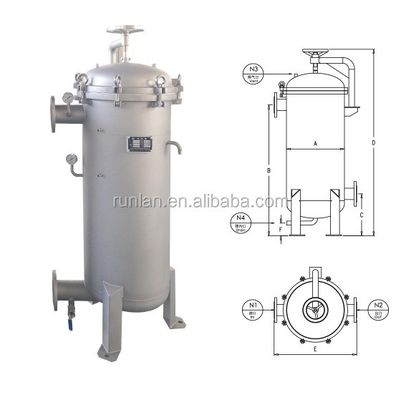 Hydraulic Oil Filtration Machine Industrial Stainless Steel Movable Bag Filter Housing