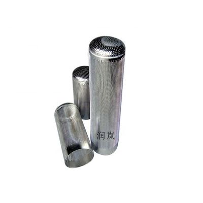 Stainless Steel Perforated Basket Filter Bag with 7-1/16" dia x 32" L Thread Size