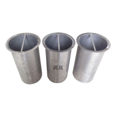 Stainless Steel Perforated Basket Filter Bag with 7-1/16" dia x 32" L Thread Size