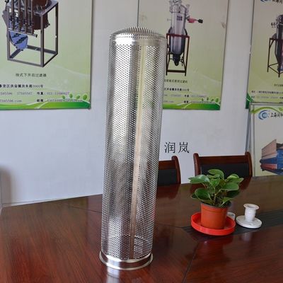 Stainless Steel Perforated Basket Filter Bag with 7-1/16" dia x 32" L Thread Size