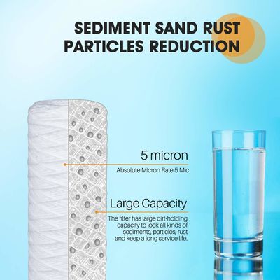 PP Core 5 Micron Cotton Fiber String Wound Filter Cartridge for Chemical Processing