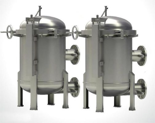 High Flow Chemical Bag Filter Housing with Flanged Connection and Polished Surface
