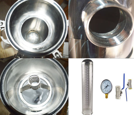 316L 5um Top Inlet Bag SS Water Filter Housing for Water Treatment 62KG Construction Works