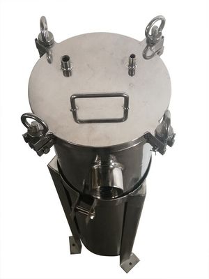 316L 5um Top Inlet Bag SS Water Filter Housing for Water Treatment 62KG Construction Works