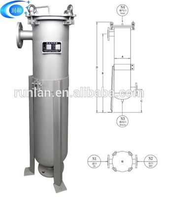 304/316 Stainless Steel Side Entry Liquid Filter Bag Housing for 3" PP/PE/Nylon Filter
