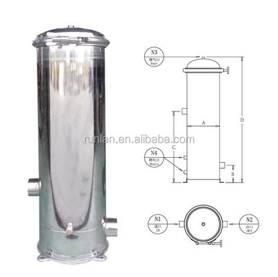 1 Micron 0.1 Micron Cartridge Precise Water Filter Housing for Food Filtration System
