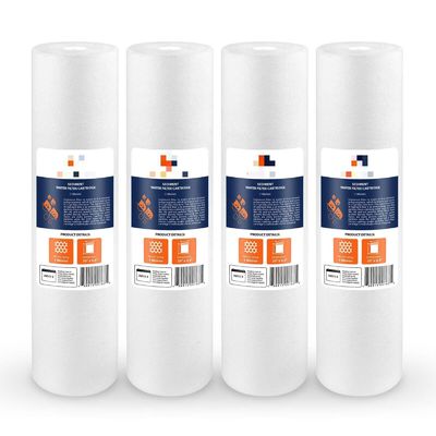 Filtration with 10PK of Big Blue 1 Micron 20" x 4.5" Sediment Water Filter Cartridge