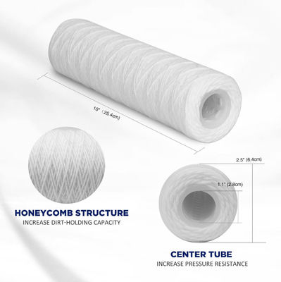 40" String Wound Filter Cartridge 10 Micron PP Material for RO Pre-Filter Application